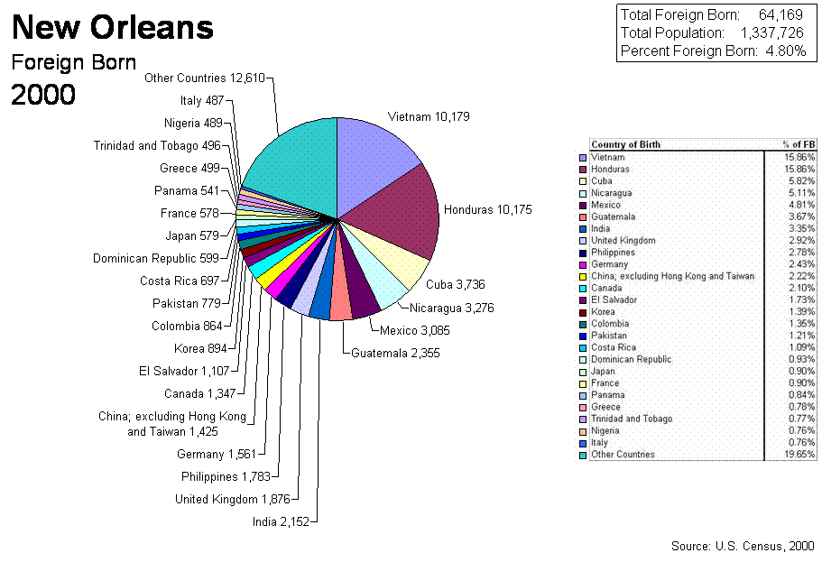 Pie Chart of 2000 Census New Orleans