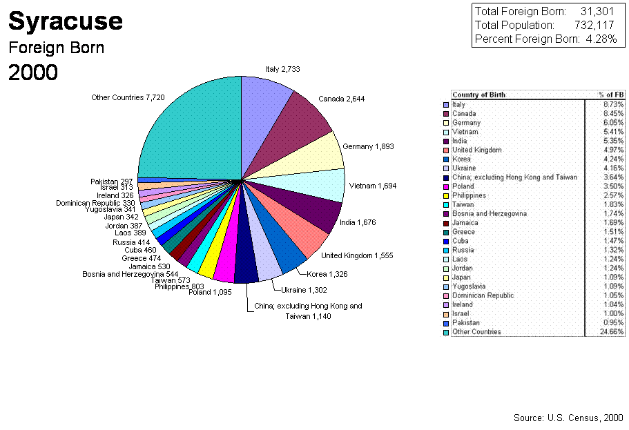 Pie Chart to 2000 Census Syracuse